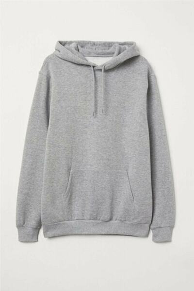 Hunors Sportswear & Company Unisex Gray Hooded Kangru Pocket Oversize Sweatshirt
