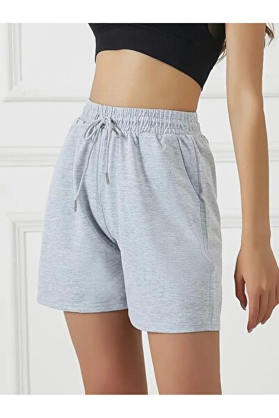 berfmoda GRİİ RENK YAZLIK BOMBA ŞORT TER TUTMAYAN İKİ İPLİK