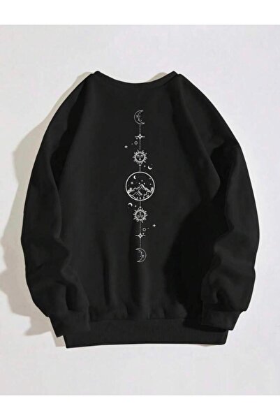 kahire Unisex Φούτερ με στάμπα Moon Sun Earth