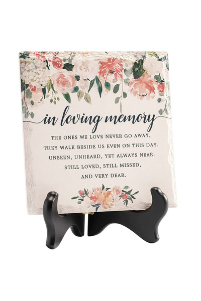 LukieJac Placa comemorativa cu suport LukieJac, 16 x 16 x 6 cm, marmura, lemn...