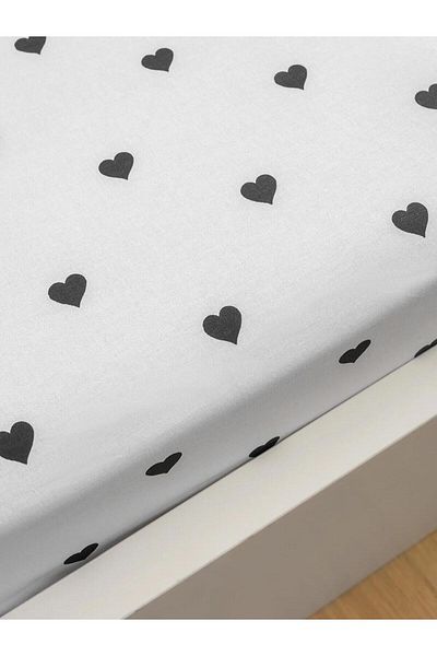 LC Waikiki Lcw Home Heart Patterned Single Fitted Sheet (W5)
