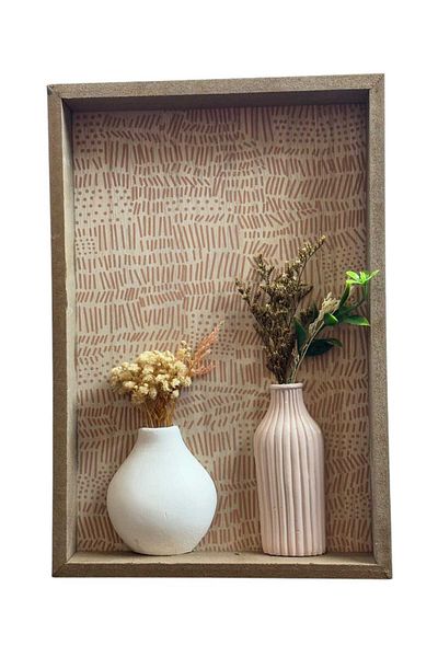Generic Wooden Vase Design Wall Hanging Frame (18.5cm*3cm*27cm) - An elegant blend of nature and beauty