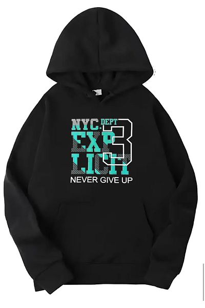 Hunors Sportswear & Company Black nyc printed hooded Sweatshirt