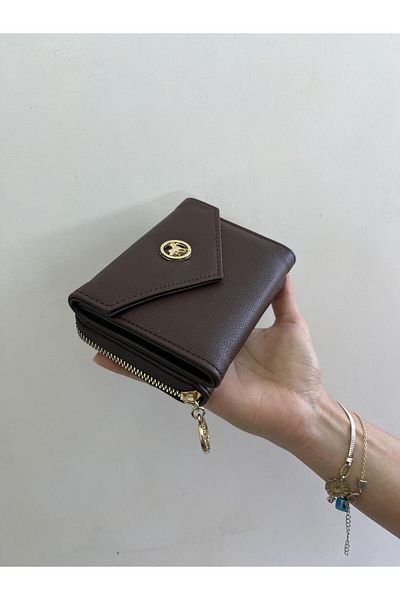 shiny ever Medium Brown Gold Women's Wallet