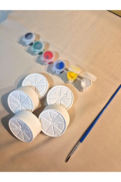 Muhtalif Markalar Çocuk Aktivite Seti – Portakal Şeklinde Boyanabilir Figürler + Boya ve Fırça