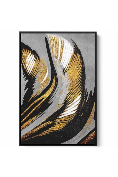 LOWHA Canvas Wall Art Stretched Over Wooden Frame with Black Floating Frame a...