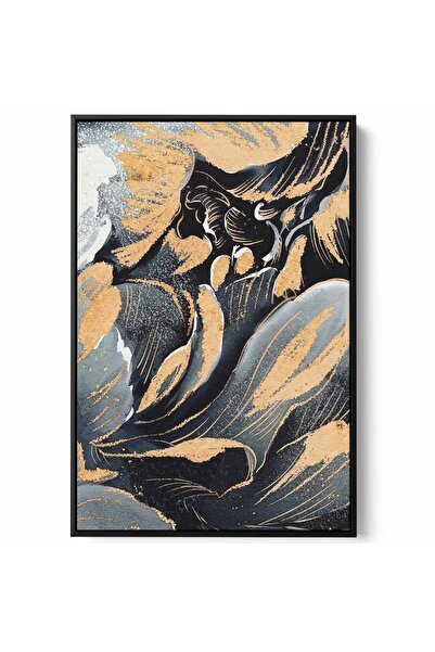 LOWHA Canvas Wall Art Stretched Over Wooden Frame with Black Floating Frame a...