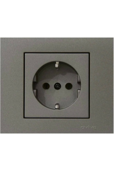 OVİVO Seldur Grano Anthracite Grounded Socket + Frame