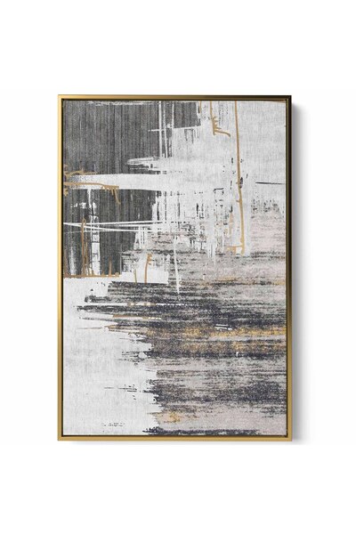 LOWHA Canvas Wall Art Stretched Over Wooden Frame with Gold Floating Frame an...