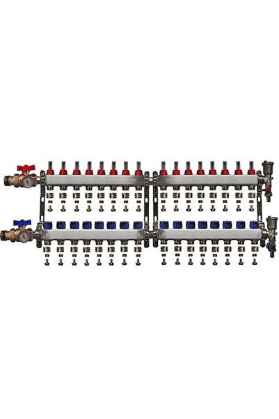 Daver Distribuitor complet 1" / 16 circuite cu conectori EK x 16 mm,