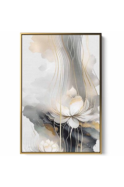 LOWHA لوحة فنية جدارية من القماش مشدودة على إطار خشبي بإطار ذهبي عائم وتصميم ...
