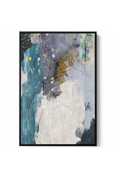 LOWHA لوحة فنية جدارية من القماش مشدودة على إطار خشبي بإطار أسود عائم وتصميم ...