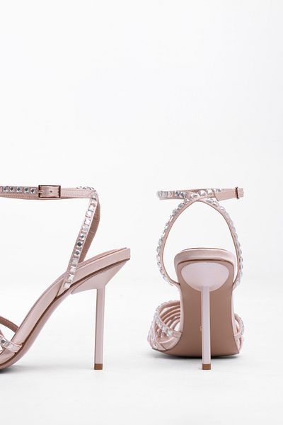 Tasarım Elegant Looking Women's Stiletto Shoes with Heels, Stone Thin Band, Ankle Buckle, Stylish and Special Occasion