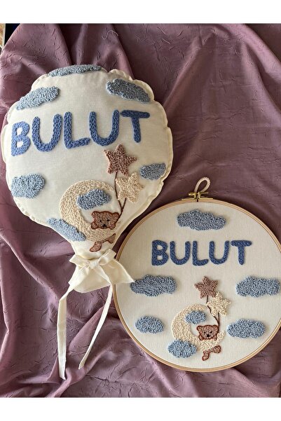 punch passion İsimli Bebek kapı süsü ve takı yastığı takımı (İÇ DOLGULU-Balon...