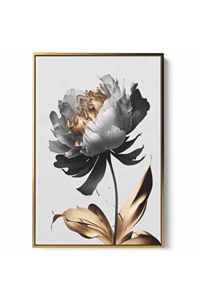 LOWHA Canvas Wall Art Stretched Over Wooden Frame with Gold Floating Frame an...