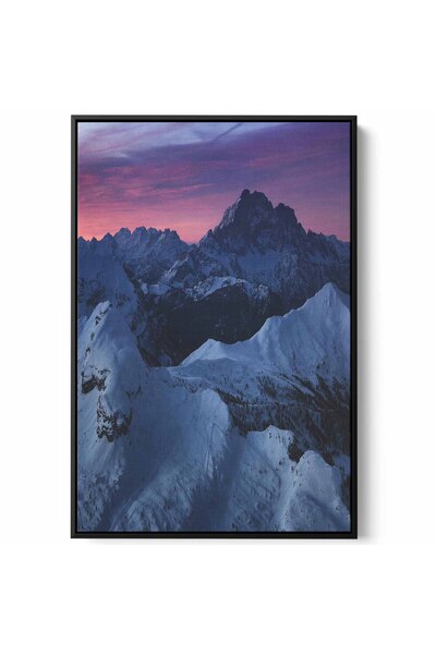 LOWHA Canvas Wall Art Stretched Over Wooden Frame with Black Floating Frame a...