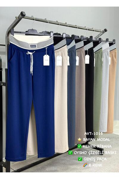 5.MEVSİM Pantaloni de sport cu talie lată din modal (Mary Lüx)