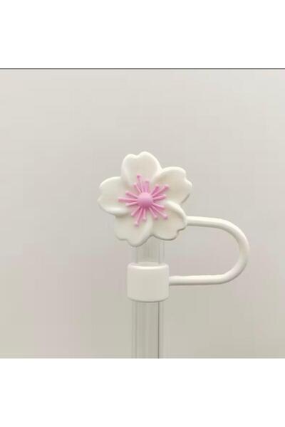 Vira Rise 1 Adet Beyaz Çiçekli Pipet Tıpası/Pipet Ucu/Kamp/Koşu/Gezi/Pipet Kafası