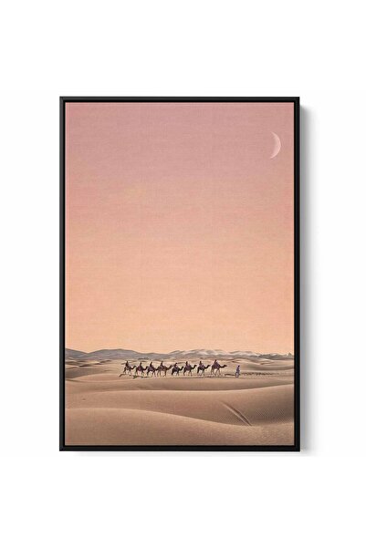 LOWHA لوحة فنية جدارية من القماش مشدودة على إطار خشبي بإطار أسود عائم، مع جما...