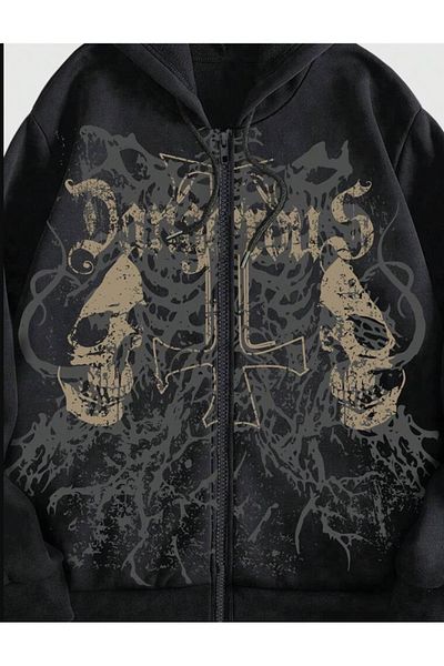 DENOKMODA Dangerous Hooded Cardigan