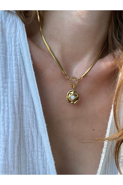 Hora Italian Chain Moonstone Necklace
