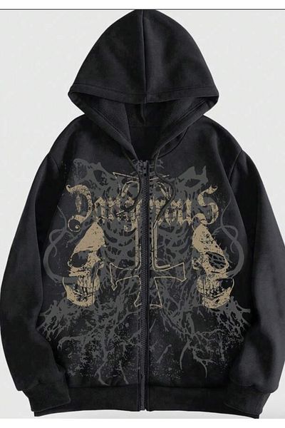 DENOKMODA Dangerous Hooded Cardigan