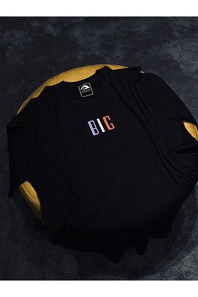 Spark Collection Big George Foreman 100% Cotton Relax Fit Crew Neck Black Tshirt