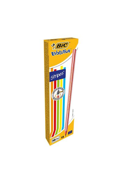 Bic Evolution Stripes Pencil 12Pcs 918487