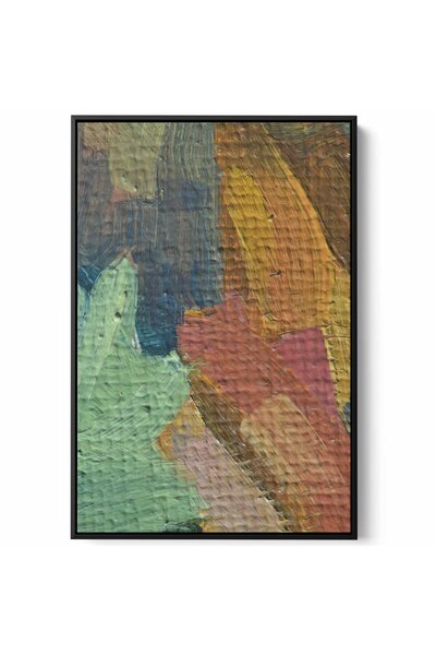 LOWHA Canvas Wall Art Stretched Over Wooden Frame with Black Floating Frame a...