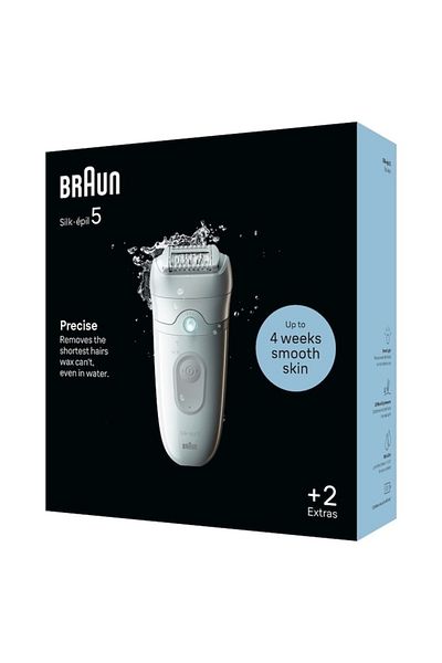 Braun Epilator Silk-épil 5 5-011, 40 pensete, 2 viteze, alb/gri
