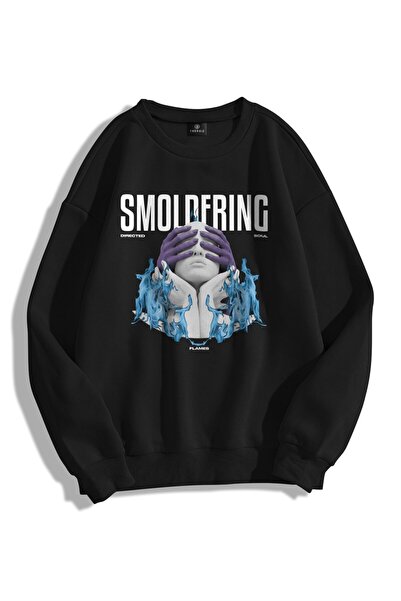 kahire Φούτερ με κουκούλα Unisex Smoldering Crew Neck