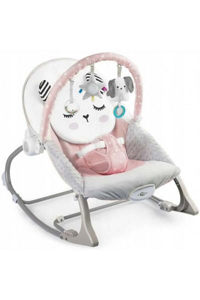 NUKIDO Children's rocking chair, with vibrations, 2 tilt levels, toy bar, Nukido, Pink