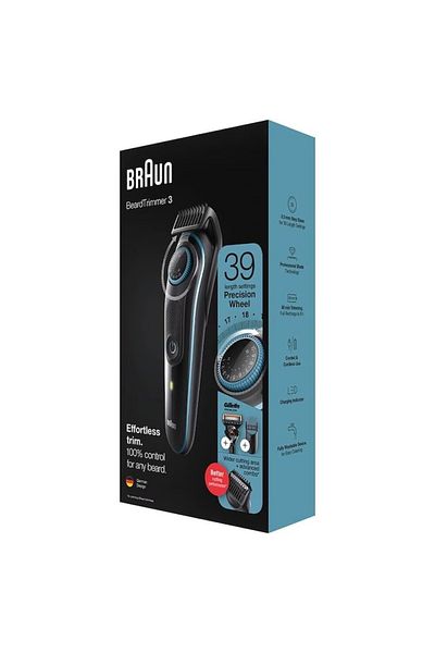 Braun BT3340 Beard Trimmer, Battery, 39 length settings, 80 min runtime, Black