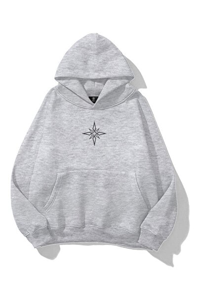 PERISENSE سويت شيرت بوصلة للجنسين رمادي ميلانج