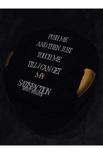 Spark Collection Benny Benassi Satisfaction 100% Cotton Relax Fit Crew Neck Black Tshirt