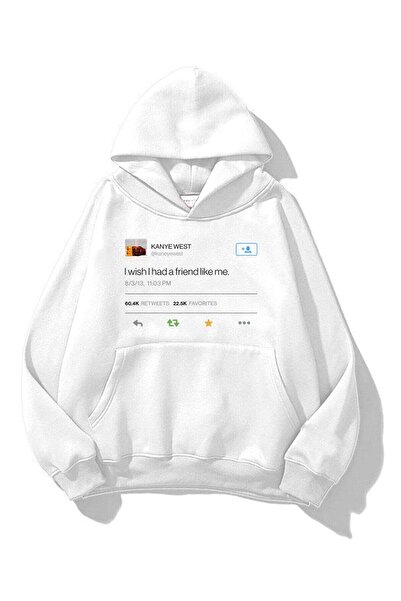 PERISENSE سويت شيرت كاني تويت للجنسين باللون الأبيض