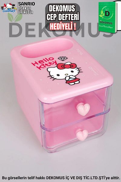 Hello Kitty "Dekomus Pocket Notebook with Gift" New Season Licensed Hello Kitty Desk Sticker with Pen