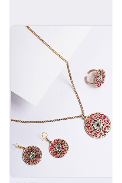 gulflower nude 3 Piece Copper Set Necklace Earrings Zyuk Hand Made Uxs Design