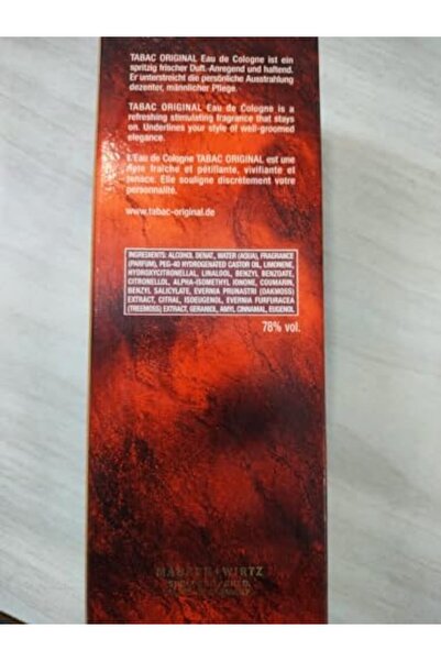 Tabac Original Eau de Cologne Spray for Men - 100 ml