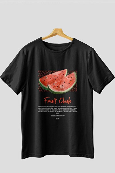 Ankhises Tricou oversize negru cu imprimeu frontal de pepene galben Bărbați F...
