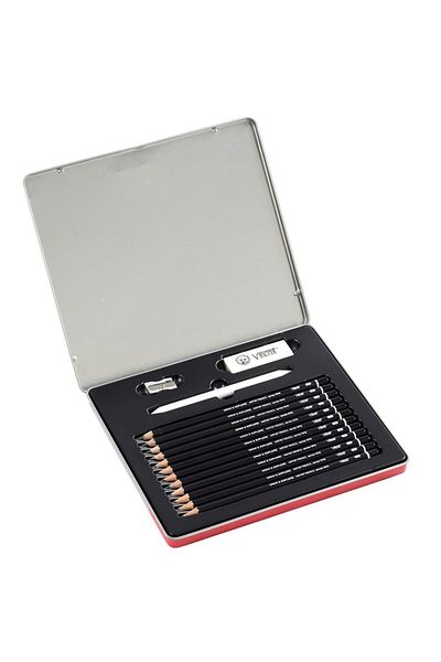 Vincent Draw & Explore Artist Drawing Pen Set 15 Pieces Metal Box
