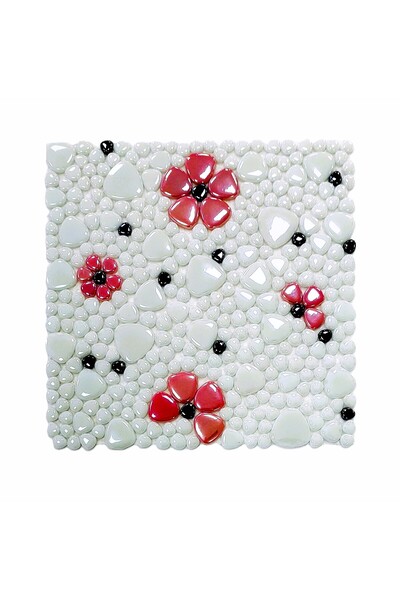 MozaiKristaL نمط زهرة للهوايات والعمل الفني 31,5x31,5 سم. فسيفساء زجاجية (5 بلاط شبكي = 0.5 م2)