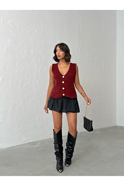 Nosia Women's Buttoned Knitwear Vest