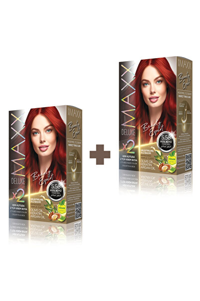 MAXX DELUXE 2'li Beauty Expert Set Saç Boyası 5.56 Kızıl Büyü