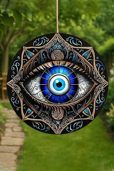 MODERN TASARI "Nazar Boncuk" Ahşap Nazar Duvar Süsü - Mistik Tarz