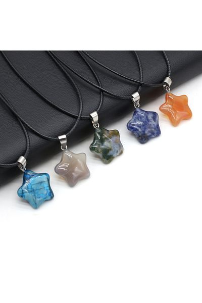 İPAR AKSESUAR Leather Star End Necklace