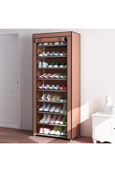 NEXIFY 9-Tire Simple Shoe Rack Organizer, Free Standing Shoe With Zipper Storage, Dustproof Close