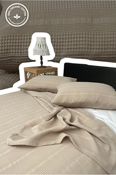 VESSİNOHOME %100 Pamuk Pike Takımı Battal Bordürlü 1 Nefes Alan Pike+2 Yumuşak Yastık Kılıfı, Terletmeyen