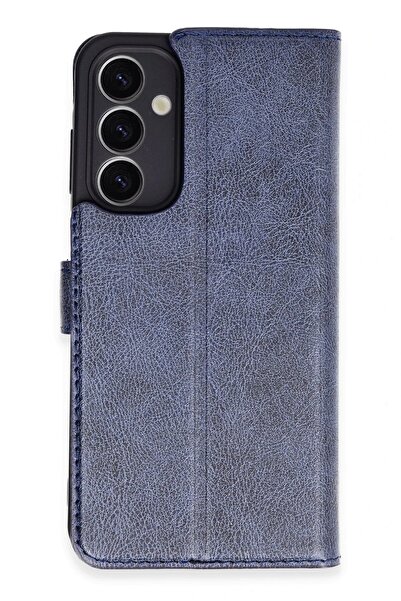 CepteToptan Myt09 Samsung Galaxy A25 5g Case Trend S Plus Flip Cover - Navy Blue