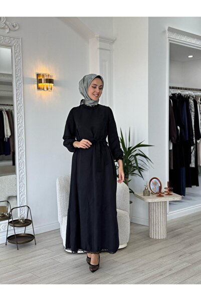 MissWhence Dantel Detaylı Elbise Siyah 37831
